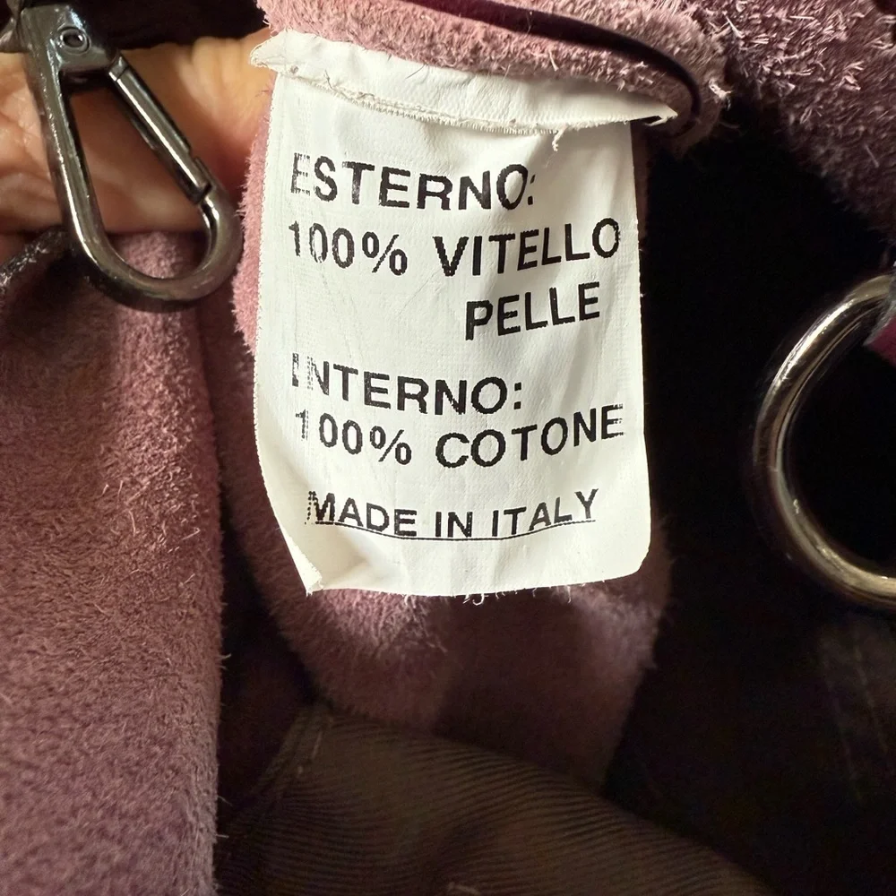 White on 8 Made in Italy Burgundy Leather SatchelTote Bag  Gunmetal Chain Straps